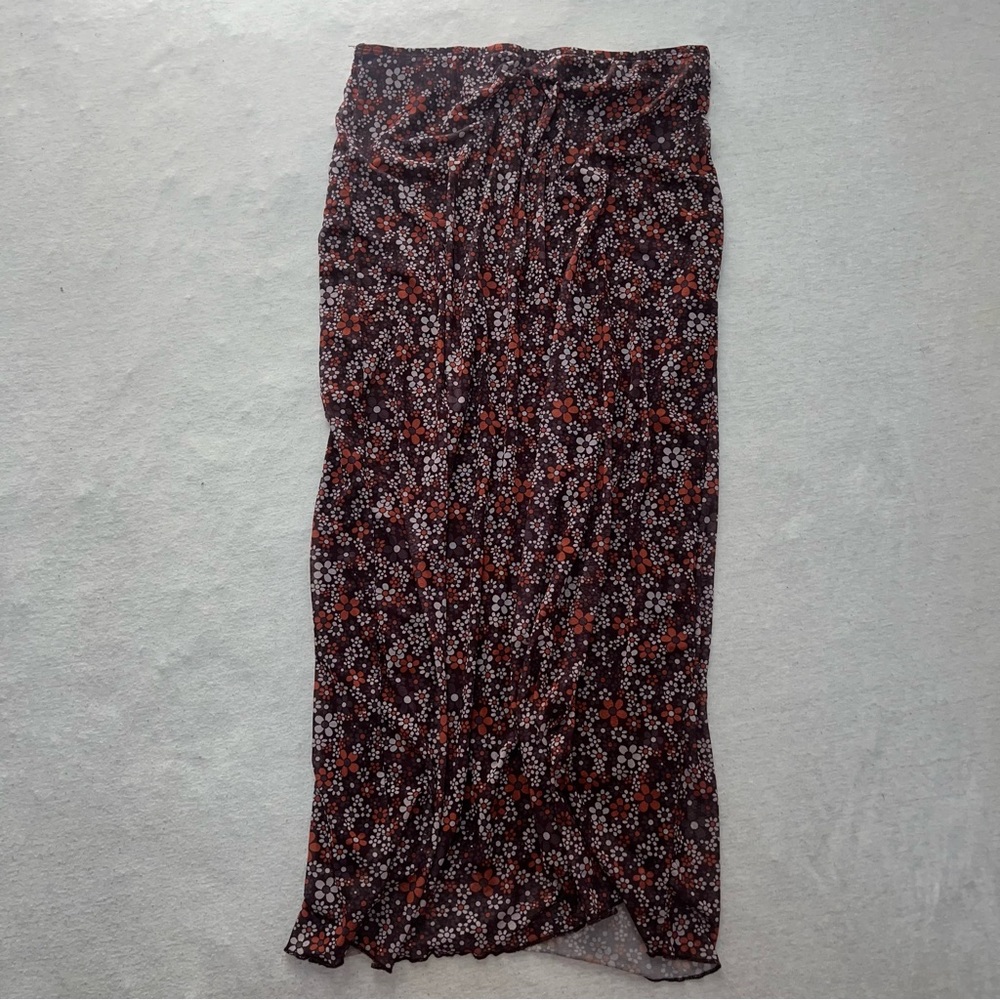 Floral Vintage Mesh Maxi Skirt